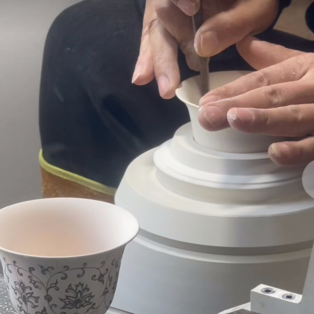 元青花盖碗 纯手制